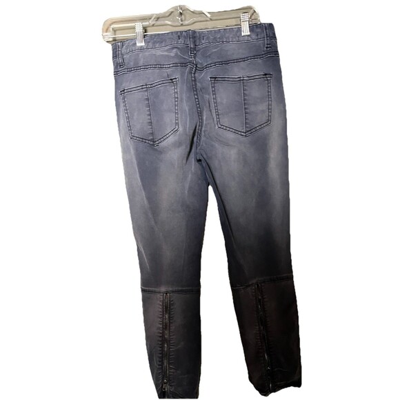 Free People Size 29 Charcoal Straight Leg Zip Up Jeans Y2K Grunge High Waisted - Picture 3 of 3